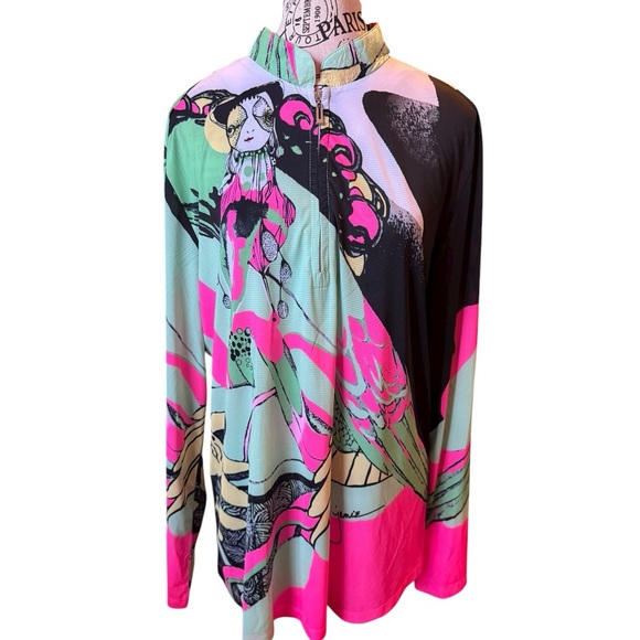 Jamie Sadock Sunsense Yum Yum Print Top Size XL - Picture 3 of 8